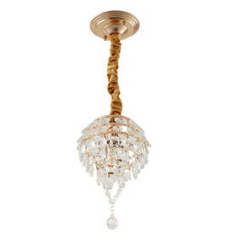 Living And Home E27 Elegant Gold Crystal Chandelier, Ceiling Pendant Light With Crystal Pendant - thumbnail 2