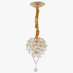 Living And Home E27 Elegant Gold Crystal Chandelier, Ceiling Pendant Light With Crystal Pendant