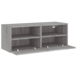 Berkfield Tv Wall Cabinet Grey Sonoma 80X30X30 Cm Engineered Wood - thumbnail 7