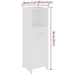 Vidaxl Bathroom Cabinet White 30X30X95 Cm Engineered Wood Bathroom Cabinets - thumbnail 9