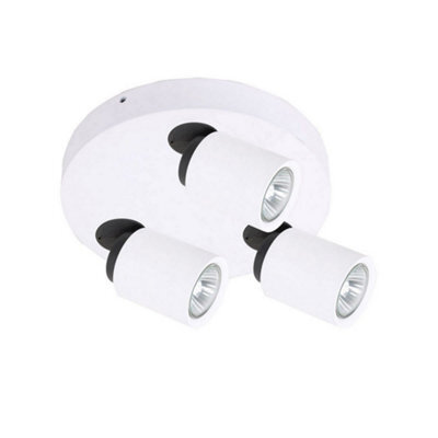 Luminosa Lighting Luminosa Modern Spotlights White 3 Light  With White Shade, Gu10