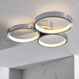 Semi Flush Multi Arm Bathroom Ceiling Light - Chrome Plated & White Diffuser - thumbnail 3