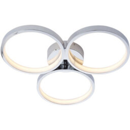 Semi Flush Multi Arm Bathroom Ceiling Light - Chrome Plated & White Diffuser - thumbnail 1