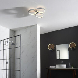 Semi Flush Multi Arm Bathroom Ceiling Light - Chrome Plated & White Diffuser - thumbnail 4