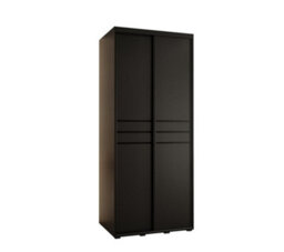 Arte Sleek Black Sliding Door Wardrobe W110Cmh205Cmd60Cm - Space-Saving Storage With Elegant Design - thumbnail 1