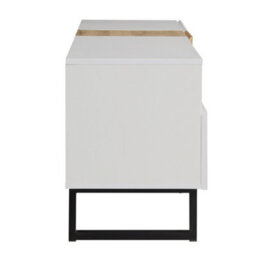Abrihome Modern Tv Cabinet, White And Wood Look, 180 X 50 X 38 Cm, Minimalist Design - thumbnail 8