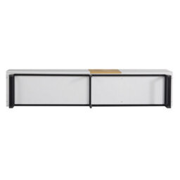 Abrihome Modern Tv Cabinet, White And Wood Look, 180 X 50 X 38 Cm, Minimalist Design - thumbnail 9