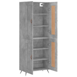 Berkfield Highboard Concrete Grey 69.5X34X180 Cm Engineered Wood - thumbnail 4