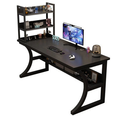 New Computer Desk Table Home Office Desk Workstation W/ Storage Shelves Stock - image 1