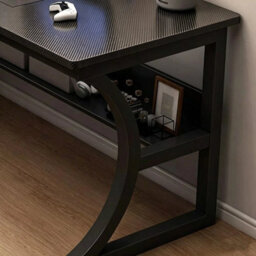 New Computer Desk Table Home Office Desk Workstation W/ Storage Shelves  Stock - thumbnail 5