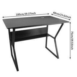 New Computer Desk Table Home Office Desk Workstation W/ Storage Shelves  Stock - thumbnail 2