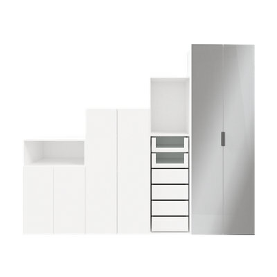 GoodHome Atomia Freestanding White Wardrobe, Clothing & Shoes Organiser (H)2250mm (W)2750mm (D)580mm - image 1