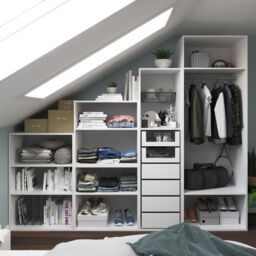 GoodHome Atomia Freestanding White Wardrobe, Clothing & Shoes Organiser (H)2250mm (W)2750mm (D)580mm - thumbnail 5