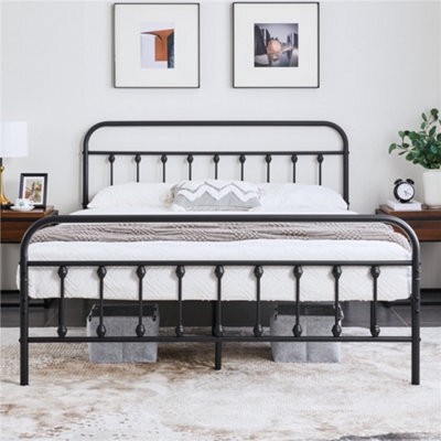 Yaheetech Black 5Ft King Vintage Metal Bed Frame With High Headboard And Footboard - image 1