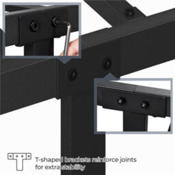 Yaheetech Black 5Ft King Vintage Metal Bed Frame With High Headboard And Footboard - thumbnail 8