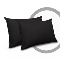 Ameha Pillowcase Pair Black Microfiber Pillowcase-Soft Envelope Closure Pillowcase, Machine Washable Bedding Pillow Cover 50X75Cm - thumbnail 2