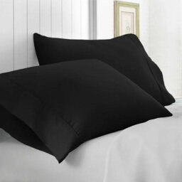 Ameha Pillowcase Pair Black Microfiber Pillowcase-Soft Envelope Closure Pillowcase, Machine Washable Bedding Pillow Cover 50X75Cm - thumbnail 1