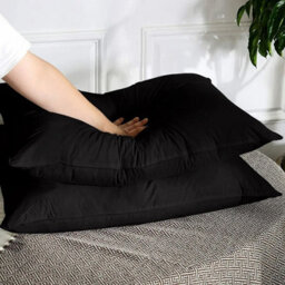 Ameha Pillowcase Pair Black Microfiber Pillowcase-Soft Envelope Closure Pillowcase, Machine Washable Bedding Pillow Cover 50X75Cm - thumbnail 5