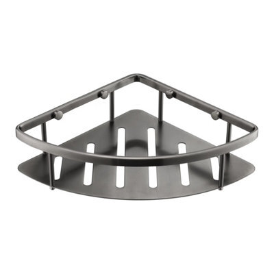 FNX Bathrooms Brushed Black Single Shower Corner Caddy Basket - image 1
