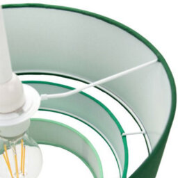 Happy Homewares Contemporary Round Triple Tier Forest Green Cotton Fabric Pendant Light Shade - thumbnail 3