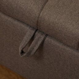 Homcom Storage Ottoman Bench, Linen Fabric Footstool With Steel Legs Brown - thumbnail 8