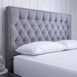 Save On Goods UK 5Ft King Size Grey Fabric Ottoman Upholstered Buttoned Headboard, Lift Up Storage Bed Frame, Front End, Foot End Lift - thumbnail 3