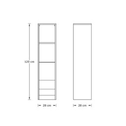 Gfw Leon Tall Shelf Unit With Led Anthracite/oak Anthracite - thumbnail 7
