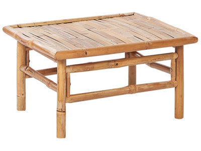 Beliani Bamboo Coffee Table 64 X 55 Cm Rectangular Outdoor Rustic - Natural Finish - image 1