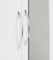 Seconique Nevada Mirrored 2 Door 1 Drawer Wardrobe White Gloss - thumbnail 6
