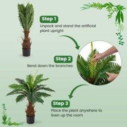 Gainoom Artificial Cycas Tree 106 Cm Palm Paradise Plant W/ Wide Stable Pot - thumbnail 5