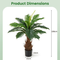 Gainoom Artificial Cycas Tree 106 Cm Palm Paradise Plant W/ Wide Stable Pot - thumbnail 2
