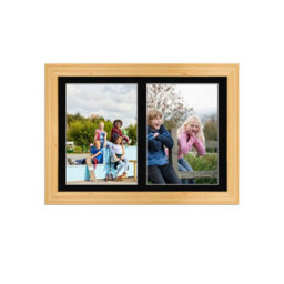 AK Frames 20X14 Light Oak Classic Multi Photo Frame With Black Mount - Holds 2 Apertures (2X) A4 Photos