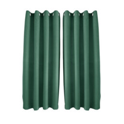Happy Homewares Emerald Linen Style Blackout Eyelet Curtains - 46X54 Inch Drop - Pair