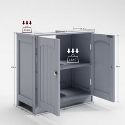 Mcc Direct Undersink Bathroom Cabinet With Shelves Colarado Grey - thumbnail 3