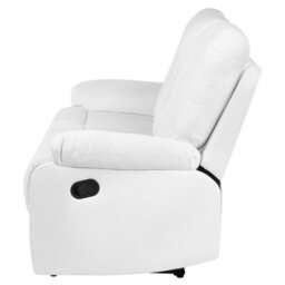 Beliani Manual Recliner Sofa 3 Seater Bergen Faux Leather White - thumbnail 7