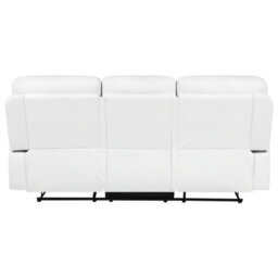 Beliani Manual Recliner Sofa 3 Seater Bergen Faux Leather White - thumbnail 8
