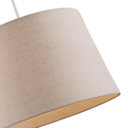 Happy Homewares Designer Taupe Beige Naturally Textured Linen Lamp Shade In Drum Shape - thumbnail 3