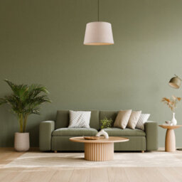 Happy Homewares Designer Taupe Beige Naturally Textured Linen Lamp Shade In Drum Shape - thumbnail 7