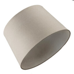 Happy Homewares Designer Taupe Beige Naturally Textured Linen Lamp Shade In Drum Shape - thumbnail 5