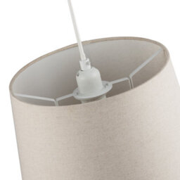 Happy Homewares Designer Taupe Beige Naturally Textured Linen Lamp Shade In Drum Shape - thumbnail 4