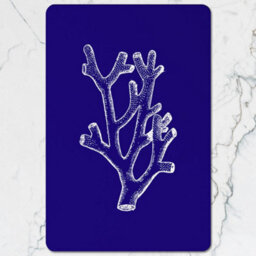 Benjamin Tate Design Blue Coral Wood Bottom Placemat And Coaster Set Designer Artwork Collection 12 Pieces Limited Edition - thumbnail 2