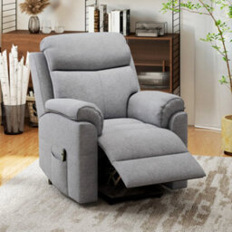 Homcom Power Lift Chair Electric Riser With Remote And Massage, Grey - thumbnail 2