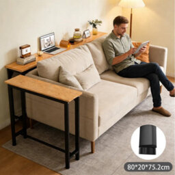 Black 80Cm Console Table Narrow Console Table For Hallway Industrial Sofa Table - thumbnail 4