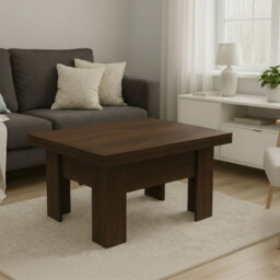 Eryk Modern Extendable Coffee Table Adjustable 100 To 200 Cm Design With Abs Edges In Warmia Walnut Finish - thumbnail 1