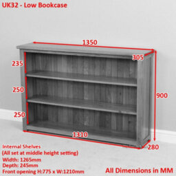 The Furniture Market London Oak Low Wide 2 Shelf Bookcase - thumbnail 8