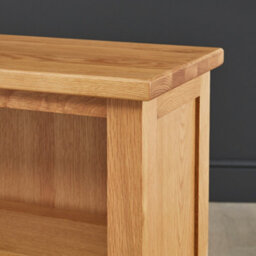 The Furniture Market London Oak Low Wide 2 Shelf Bookcase - thumbnail 7