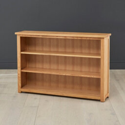 The Furniture Market London Oak Low Wide 2 Shelf Bookcase - thumbnail 3