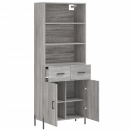 Berkfield Highboard Grey Sonoma 69.5X34X180 Cm Engineered Wood - thumbnail 4