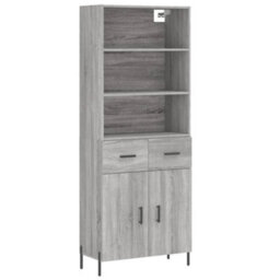 Berkfield Highboard Grey Sonoma 69.5X34X180 Cm Engineered Wood - thumbnail 2
