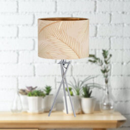 First Choice Lighting Set Of 2 Tropica - Chrome Tripod Lamps With Champagne And Gold Shades - thumbnail 3
